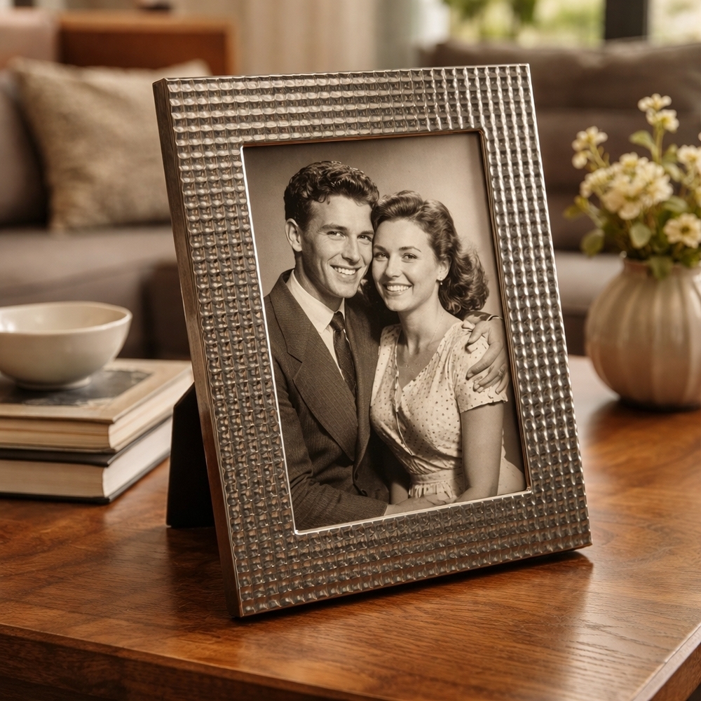 Elegant Silver Basket Weave Photo Frame For 4 X 6 in Photo